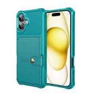 For iPhone 16 Plus Magnetic Wallet Card Bag Leather Phone Case(Cyan) - 2