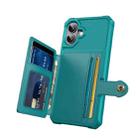 For iPhone 16 Plus Magnetic Wallet Card Bag Leather Phone Case(Cyan) - 3