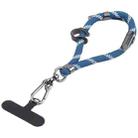 8mm Adjustable Mobile Phone Anti-lost Short Lanyard(Blue White Wave) - 1