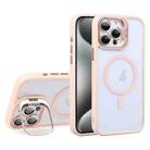 For iPhone 15 Pro Max U1 Invisible Lens Holder Acrylic + TPU MagSafe Magnetic Phone Case(Pink) - 1