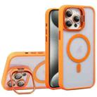 For iPhone 15 Pro U1 Invisible Lens Holder Acrylic + TPU MagSafe Magnetic Phone Case(Orange) - 1