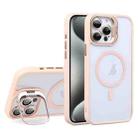 For iPhone 15 Pro U1 Invisible Lens Holder Acrylic + TPU MagSafe Magnetic Phone Case(Pink) - 1