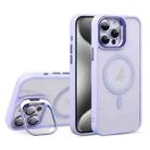 For iPhone 15 Pro U1 Invisible Lens Holder Acrylic + TPU MagSafe Magnetic Phone Case(Light Purple) - 1