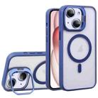 For iPhone 15 Plus U1 Invisible Lens Holder Acrylic + TPU MagSafe Magnetic Phone Case(Dark Blue) - 1