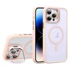 For iPhone 14 Pro Max U1 Invisible Lens Holder Acrylic + TPU MagSafe Magnetic Phone Case(Pink) - 1