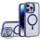 For iPhone 14 Pro Max U1 Invisible Lens Holder Acrylic + TPU MagSafe Magnetic Phone Case(Dark Blue) - 1