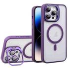 For iPhone 14 Pro U1 Invisible Lens Holder Acrylic + TPU MagSafe Magnetic Phone Case(Dark Purple) - 1