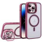 For iPhone 14 Pro U1 Invisible Lens Holder Acrylic + TPU MagSafe Magnetic Phone Case(Wine Red) - 1