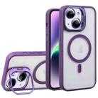 For iPhone 14 Plus U1 Invisible Lens Holder Acrylic + TPU MagSafe Magnetic Phone Case(Dark Purple) - 1