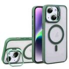 For iPhone 14 Plus U1 Invisible Lens Holder Acrylic + TPU MagSafe Magnetic Phone Case(Green) - 1