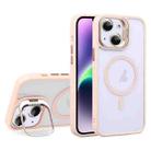 For iPhone 14 Plus U1 Invisible Lens Holder Acrylic + TPU MagSafe Magnetic Phone Case(Pink) - 1