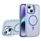 For iPhone 14 U1 Invisible Lens Holder Acrylic + TPU MagSafe Magnetic Phone Case(Sierra Blue) - 1