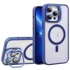 For iPhone 13 Pro U1 Invisible Lens Holder Acrylic + TPU MagSafe Magnetic Phone Case(Dark Blue) - 1