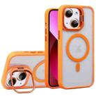 For iPhone 13 U1 Invisible Lens Holder Acrylic + TPU MagSafe Magnetic Phone Case(Orange) - 1