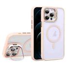 For iPhone 12 Pro Max U1 Invisible Lens Holder Acrylic + TPU MagSafe Magnetic Phone Case(Pink) - 1