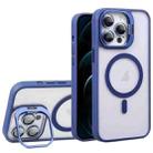 For iPhone 12 Pro Max U1 Invisible Lens Holder Acrylic + TPU MagSafe Magnetic Phone Case(Dark Blue) - 1