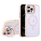 For iPhone 12 Pro U1 Invisible Lens Holder Acrylic + TPU MagSafe Magnetic Phone Case(Pink) - 1