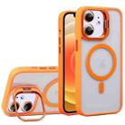 For iPhone 12 U1 Invisible Lens Holder Acrylic + TPU MagSafe Magnetic Phone Case(Orange) - 1