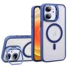 For iPhone 12 U1 Invisible Lens Holder Acrylic + TPU MagSafe Magnetic Phone Case(Dark Blue) - 1