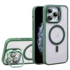 For iPhone 11 Pro Max U1 Invisible Lens Holder Acrylic + TPU MagSafe Magnetic Phone Case(Green) - 1