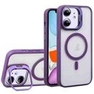 For iPhone 11 U1 Invisible Lens Holder Acrylic + TPU MagSafe Magnetic Phone Case(Dark Purple) - 1