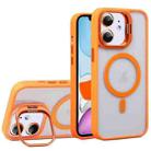 For iPhone 11 U1 Invisible Lens Holder Acrylic + TPU MagSafe Magnetic Phone Case(Orange) - 1