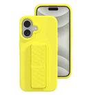 For iPhone 16 Plus Liquid Silicone Holder Phone Case(Yellow) - 1