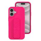 For iPhone 16 Plus Liquid Silicone Holder Phone Case(Brilliant Pink) - 1