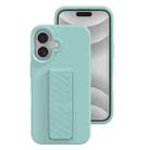 For iPhone 16 Plus Liquid Silicone Holder Phone Case(Sky Blue) - 1