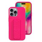 For iPhone 16 Pro Liquid Silicone Holder Phone Case(Brilliant Pink) - 1