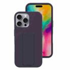 For iPhone 16 Pro Liquid Silicone Holder Phone Case(Dark Purple) - 1