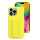 For iPhone 16 Pro Max Liquid Silicone Holder Phone Case(Yellow) - 1