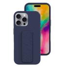 For iPhone 16 Pro Max Liquid Silicone Holder Phone Case(Midnight Blue) - 1