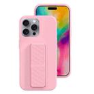 For iPhone 16 Pro Max Liquid Silicone Holder Phone Case(Pink) - 1