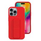 For iPhone 16 Pro Max Liquid Silicone Holder Phone Case(Red) - 1