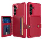 For Samsung Galaxy S24 5G Magnetic Wallet Card Bag Leather Phone Case(Red) - 1