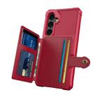 For Samsung Galaxy S24 5G Magnetic Wallet Card Bag Leather Phone Case(Red) - 3