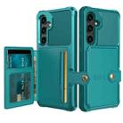 For Samsung Galaxy S24 5G Magnetic Wallet Card Bag Leather Phone Case(Cyan) - 1