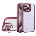 For iPhone 15 Pro U1 Invisible Lens Holder Acrylic + TPU Shockproof Phone Case(Wine Red) - 1