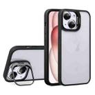 For iPhone 15 U1 Invisible Lens Holder Acrylic + TPU Shockproof Phone Case(Black) - 1