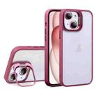 For iPhone 15 U1 Invisible Lens Holder Acrylic + TPU Shockproof Phone Case(Wine Red) - 1