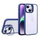 For iPhone 14 U1 Invisible Lens Holder Acrylic + TPU Shockproof Phone Case(Dark Blue) - 1