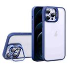 For iPhone 12 Pro Max U1 Invisible Lens Holder Acrylic + TPU Shockproof Phone Case(Dark Blue) - 1