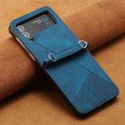 For Samsung Galaxy Z Flip4 Dream Triangle Folding Leather Phone Case with Lanyard(Blue) - 2