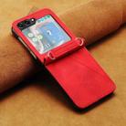 For Samsung Galaxy Z Flip7 Dream Triangle Leather Phone Case with Lanyard(Red) - 2