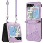 For Samsung Galaxy Z Flip7 Dream Triangle Leather Phone Case with Lanyard(Purple) - 1