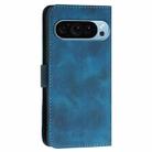 For Google Pixel 9 Pro XL Grid Butterfly Embossed Pattern Leather Phone Case with Lanyard(Dark Blue) - 3