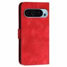 For Google Pixel 9 Pro XL Grid Butterfly Embossed Pattern Leather Phone Case with Lanyard(Red) - 3