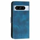 For Google Pixel 8 Pro YX0080 Grid Butterfly Embossed Pattern Flip Leather Phone Case with Lanyard(Dark Blue) - 3