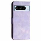 For Google Pixel 8 Pro YX0080 Grid Butterfly Embossed Pattern Flip Leather Phone Case with Lanyard(Light Purple) - 3